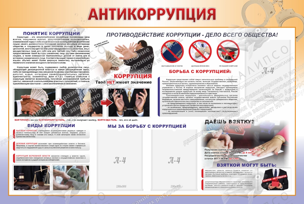 Стенд "Антикоррупция" арт. ШК-4205
