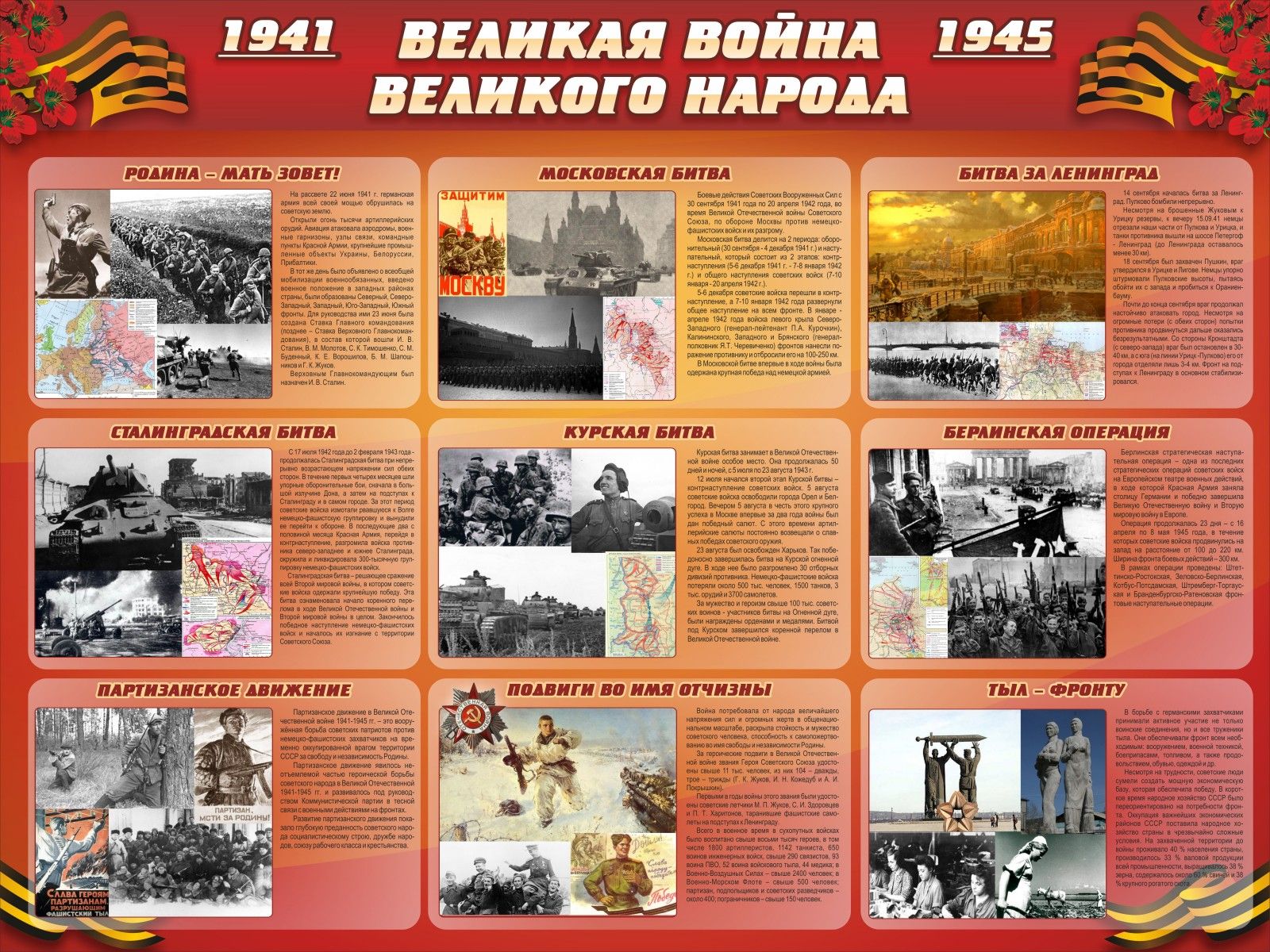 Стенд "Великая война Великого народа" (9 блоков)