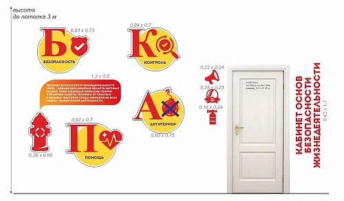 Комплект для оформления кабинета ОБЖ арт. ШК-3891