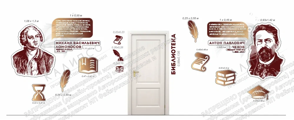 Комплект стендов для библиотеки №1 арт. ШК-3957