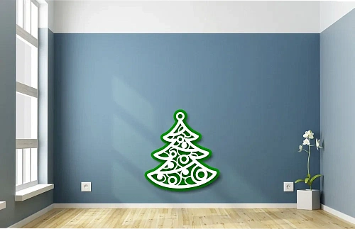 Стенд резной "Новогодняя ель" двухслойный арт. ШК-3785