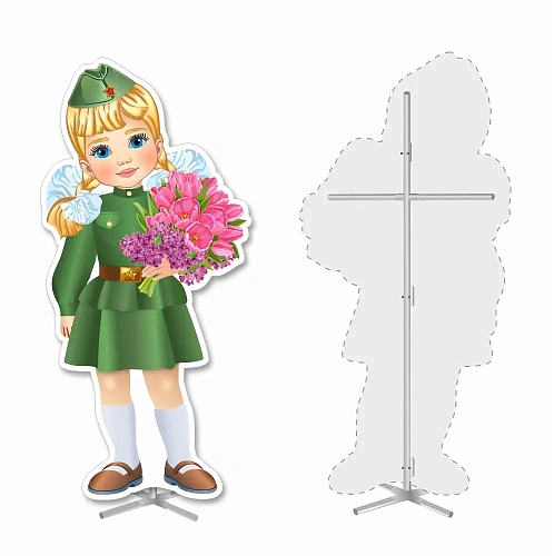 Ростовая фигура "Девочка в военной форме" арт. ШК-3882