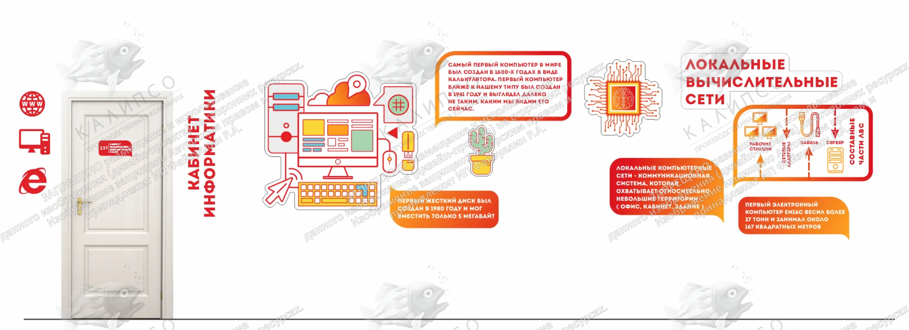 Комплект для оформления кабинета информатики арт. ШК-02217